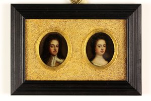 Koning Willem III en Koningin Mary II door Simon (attr.to) Du Bois