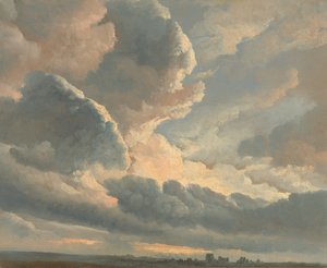 Studie van wolken met zonsondergang bij Rome