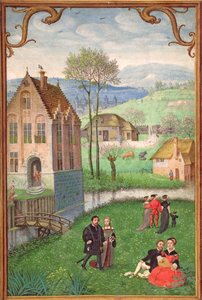 Add 18855 April: verliefde stelletjes, uit een Getijdenboek, c.1540