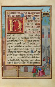 Grens met Micaia die de dood van koning Achab voorspelt door Simon Bening