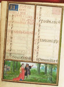 Folio uit een miniatuur Getijdenboek, gebruik van Rome, Brugge door Simon Bening