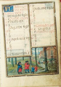 Folio uit een miniatuur Getijdenboek, gebruik van Rome, Brugge, 1530-35 door Simon Bening