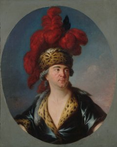 Portret van Henri-Louis Lekain 1728-1778 als Genghis Khan in het toneelstuk..., Eind 1750s