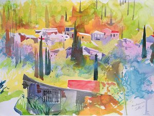 Anno Korikiana, Corfu, 2005 (aquarel) door Simon Fletcher