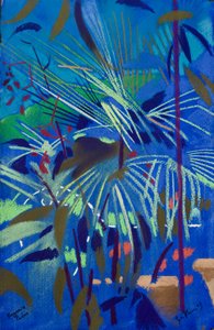 Begonia Palm (pastel op papier) door Simon Fletcher