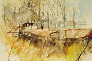 Canal du Midi, 2000 (aquarel) door Simon Fletcher