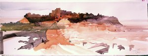 Woestijn Citadel, Jaiselmer, 2007 (aquarel op papier) door Simon Fletcher