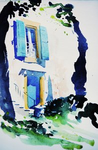 à Fos, 2015 (aquarel) door Simon Fletcher