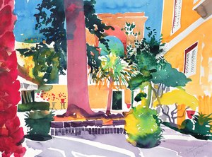 Georgio Michaelis, Corfu, 2005 (aquarel) door Simon Fletcher