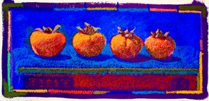 Dadelpruimen, 2015 (pastel op papier) door Simon Fletcher