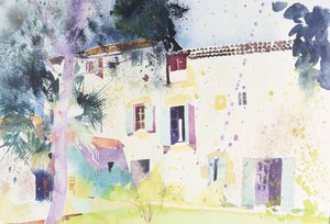 Het huis Bourdic, 2003 (aquarel) door Simon Fletcher