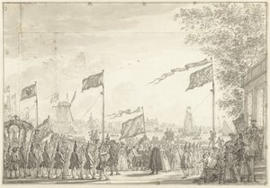 Afscheid van Willem V en echtgenote aan de Buitenamstel, 1768