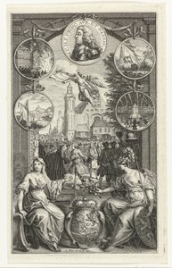 Allegorie op de verheffing van Willem IV tot stadhouder, 1747 door Simon Fokke