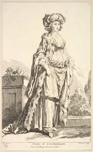 Dame van Constantinopel, uit Recueil de diverses fig.res étrangères Inventées par ..., 18e eeuw