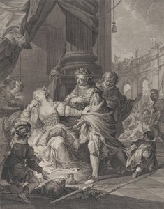Gunhilda beschuldigd van overspel, 1760 door Simon Francois Ravenet