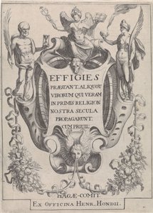 Patroon met figuurvormige slingers door Simon Frisius