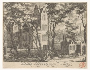 Gezicht op Huis Kostverloren nabij Amsterdam door Simon Frisius