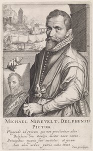 Portret van Michiel Jansz. van Mierevelt door Simon Frisius