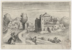 Rivierlandschap met een kasteel