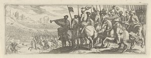 Ruiters met lansen door Simon Frisius