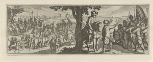 Twee soldaten onder een boom door Simon Frisius
