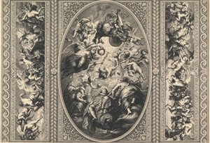 Het plafond in de banketzaal in Whitehall door Simon Gribelin