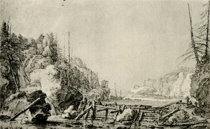 Landschap met een rivier tussen bergachtige oevers