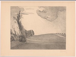 Glooiend landschap door Simon Moulijn (signed by artist)