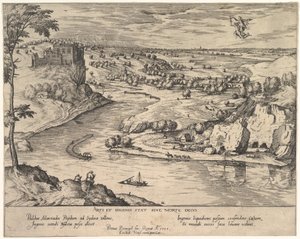 Rivierlandschap met Mercurius die Psyche Ontvoert door Simon Novellanus