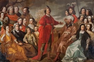 Het zogenaamde Gröning familieportret, ca. 1663 (olieverf op doek) door Simon Peter Tilemann