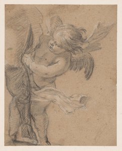 Engeltje bij het been van de H. Rochus door Simon Vouet