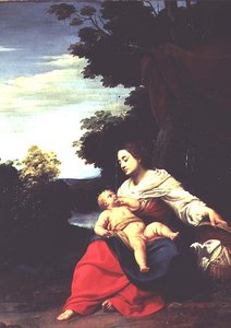 Madonna met een mand door Simon Vouet