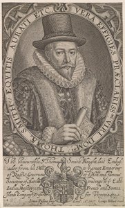 Sir Thomas Smith, eerste gouverneur van de Oost-Indische Compagnie, ambassadeur in Rusland 1604-1605, 1617 door Simon van de Passe