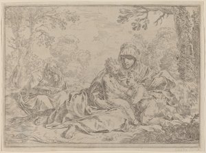 De Heilige Familie door Simone Cantarini