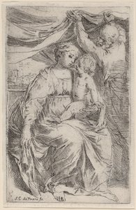 De Heilige Familie door Simone Cantarini