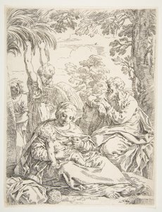 De Heilige Familie rustend op hun vlucht naar Egypte, ca. 1637-1639