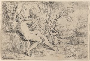 Venus en Adonis door Simone Cantarini