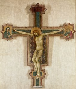 Kruisbeeld met Maagd Maria en Sint Johannes de Evangelist door Simone Martini