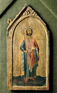 Portret van Sint Ladislaus, door Simone Martini, tempera op hout ca. 1326 door Simone Martini