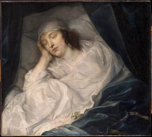 Venetia, Lady Digby, op haar sterfbed door Sir Anthony van Dyck