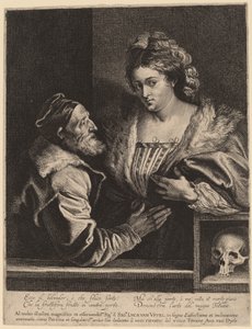Titiaan en zijn minnares door Sir Anthony van Dyck and Lucas Emil Vorsterman after Titian