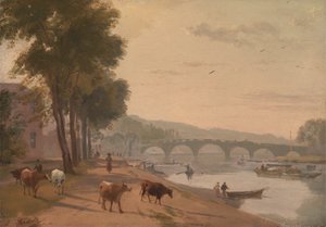 Een Uitzicht op de Richmond Brug, aan de Theems door Sir Augustus Wall Callcott