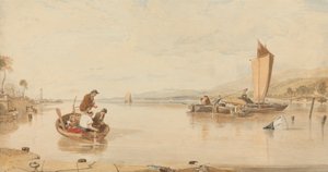 Dode kalmte: Boten bij Cowes Castle door Sir Augustus Wall Callcott