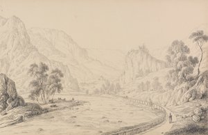 Album van 30 Zichten in Tirol en Italië: Tussen Brixen en Klausen - Tirol, 27 Okt. 1840 door Sir Charles D