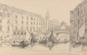 Album van 30 Zichten in de Tirol en Italië: De Rialto - Venetië 8 Nov. 1840 door Sir Charles D