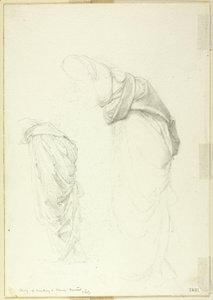 Draperie, twee studies voor De Spiegel van Venus door Sir Edward Burne Jones