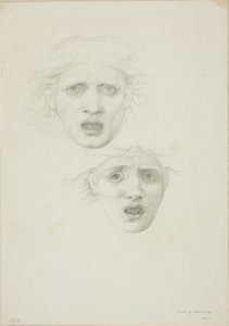 Hoofd van Medusa, twee studies voor Rondanini Medusa door Sir Edward Burne Jones