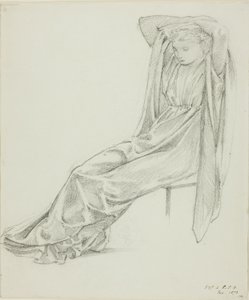 Zittende vrouwelijke figuur door Sir Edward Burne Jones