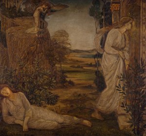 Cupido en Psyche - Paleis Groene Muurschilderingen - Zephyrus Brengt Psyche naar de Berg, 1881