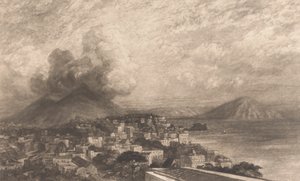 Vesuvius vanaf de Baai van Napels door Sir Frank Short